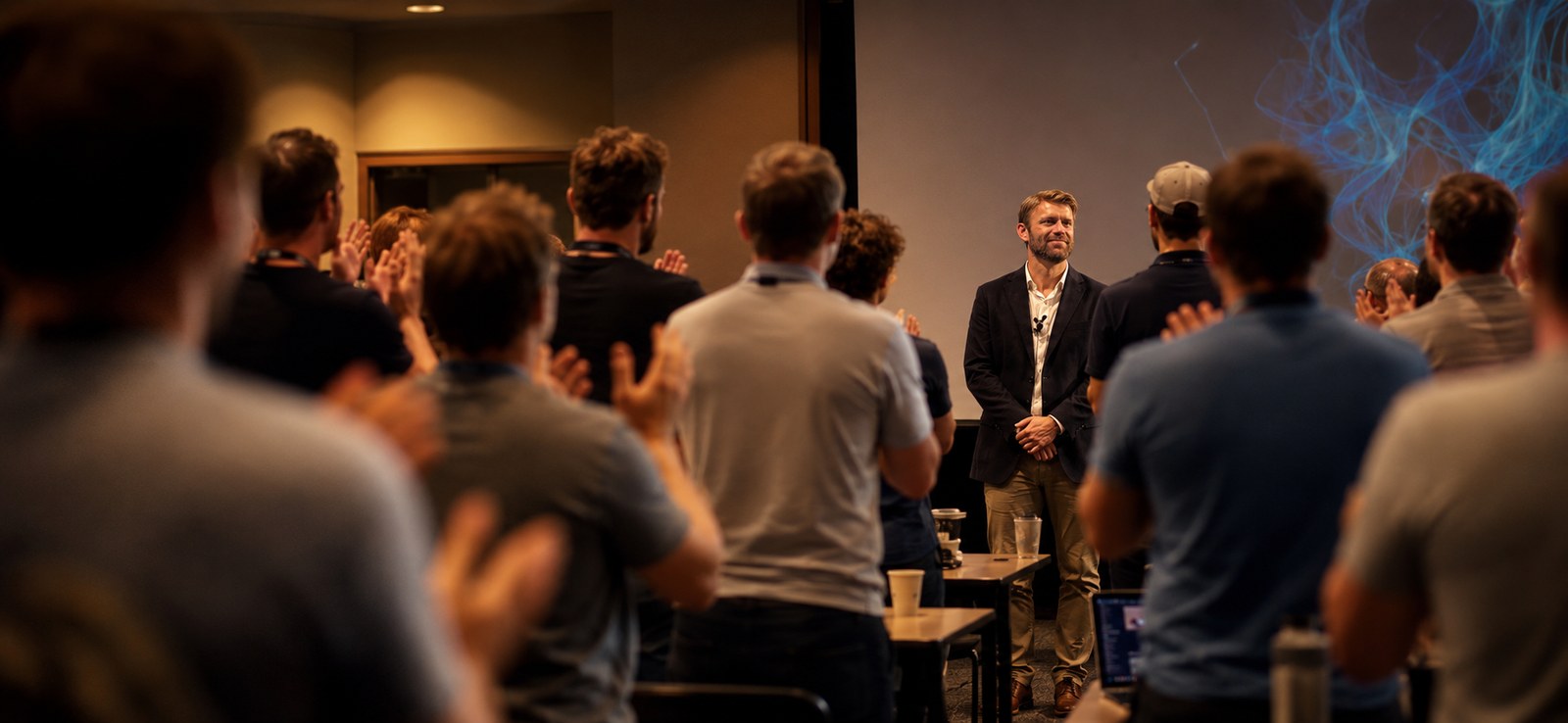 Standing ovation at the AgentPress kickoff